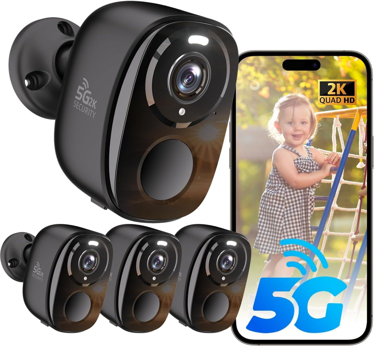 ELECCTV 4pcs WiFi cámaras de seguridad inalámbricas al aire libre c...