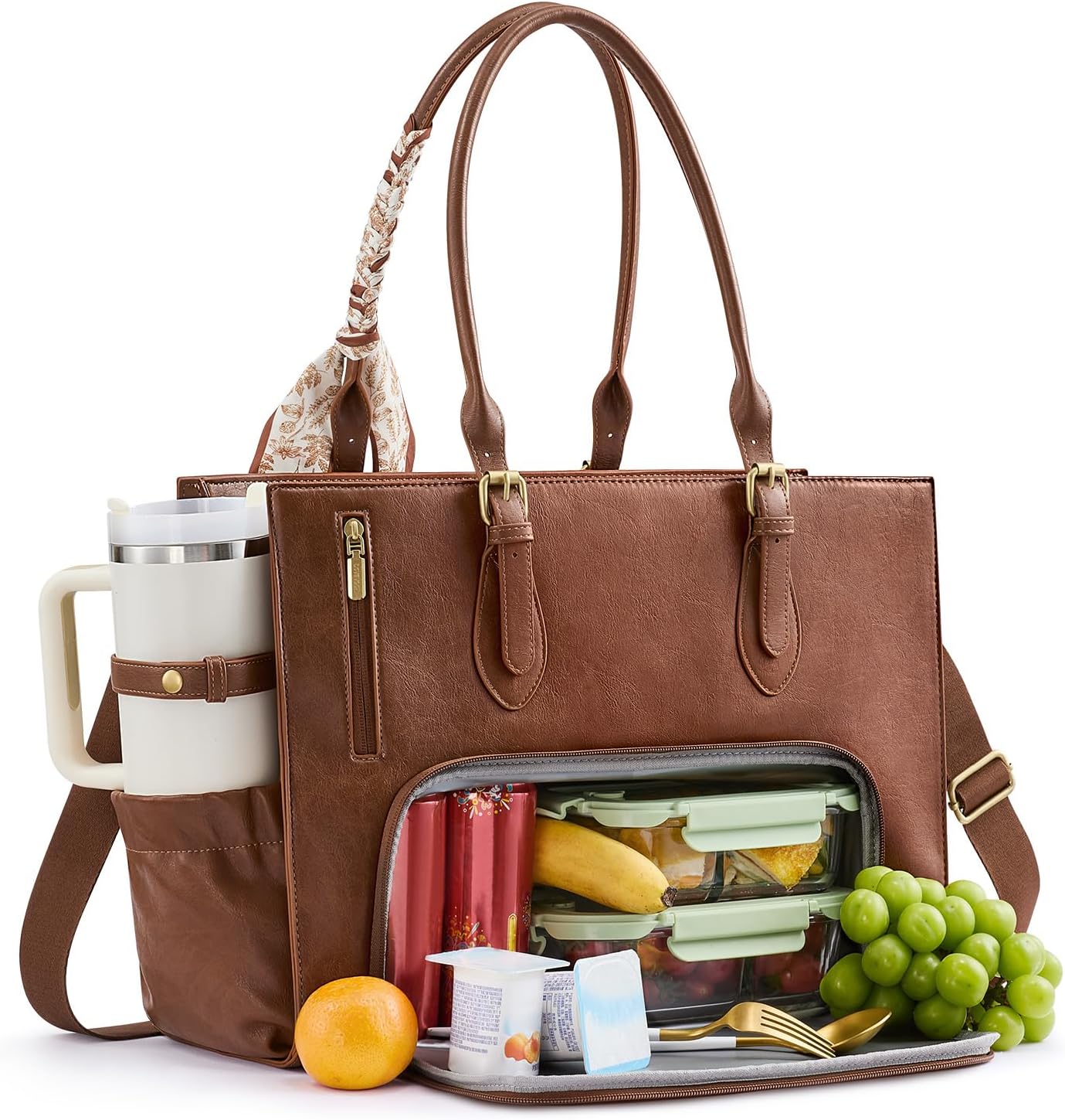 LOVEVOOK Bolsa de almuerzo para mujer, bolsa para laptop de 15.6 pu...