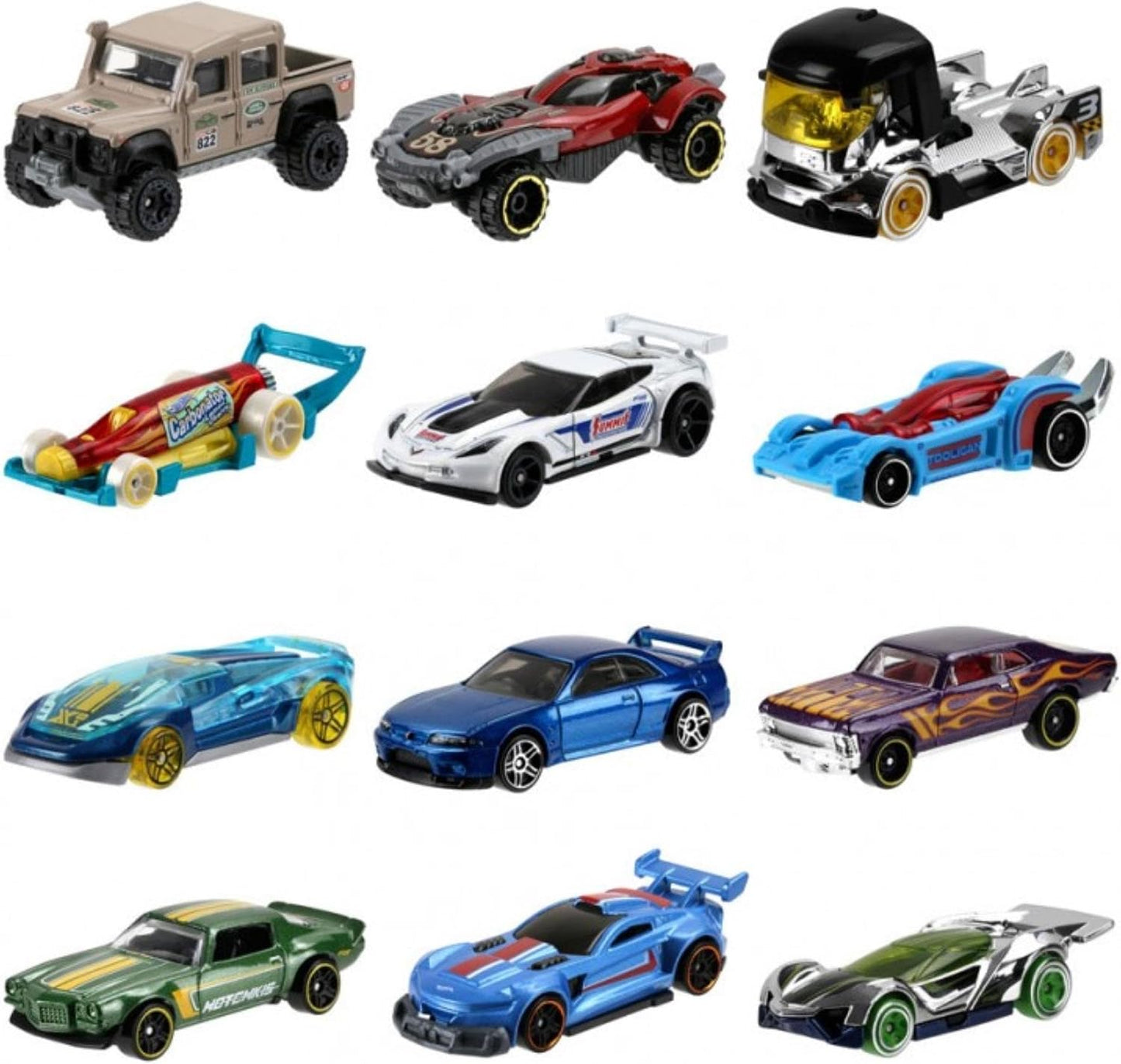 Mattel Hot Wheels caja con 72 autos de juguete fundidos a presión b...
