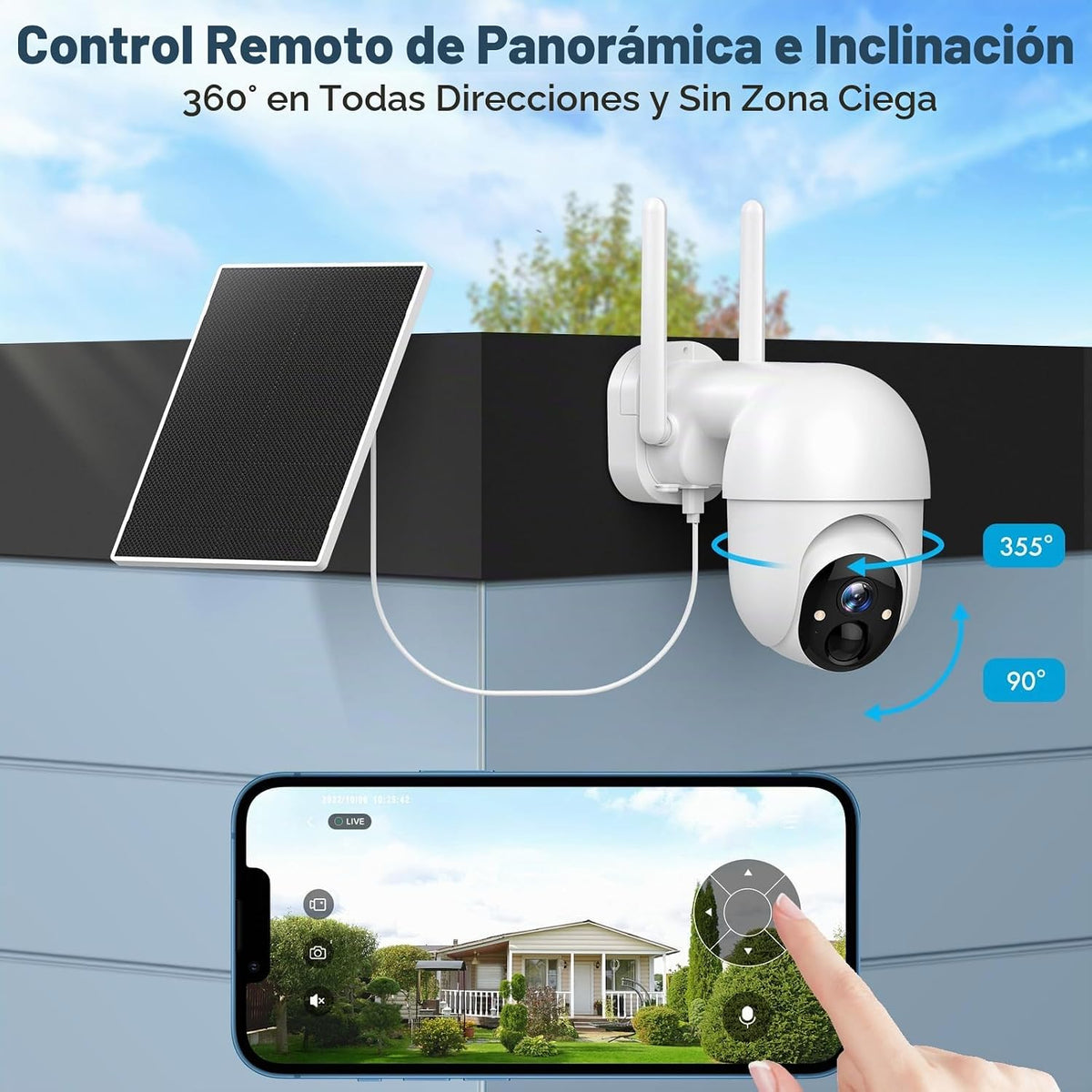 Poyasilon Cámaras de seguridad solar inalámbricas para exteriores,...