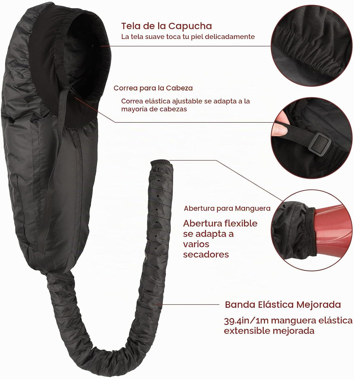 Segbeauty - Accesorio para secador de pelo con capucha, extra grand...
