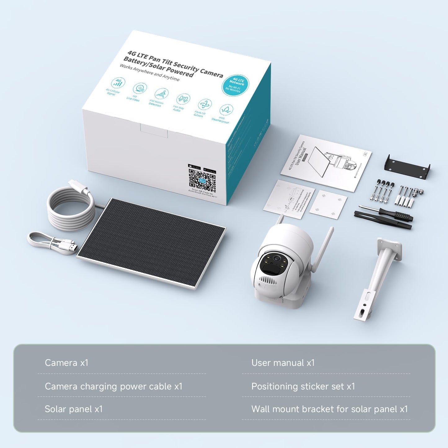 Oculview Cámara de seguridad solar 2K inalámbrica para exteriores,...