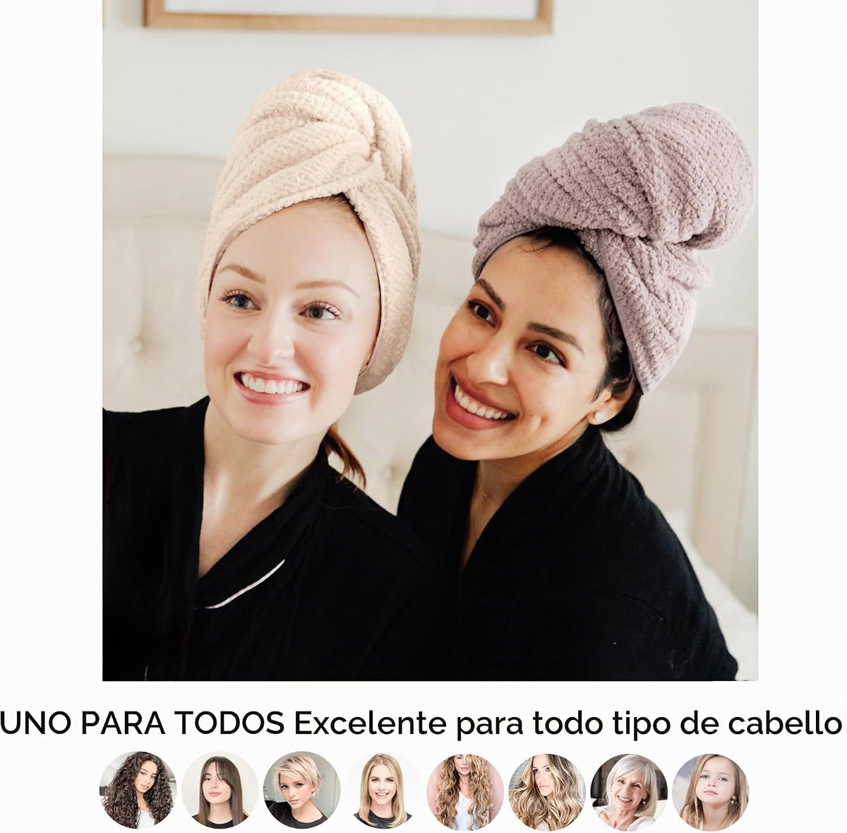 ROLSHOL 2 Paquetes de Toallas Grandes de Microfibra para el Cabello...