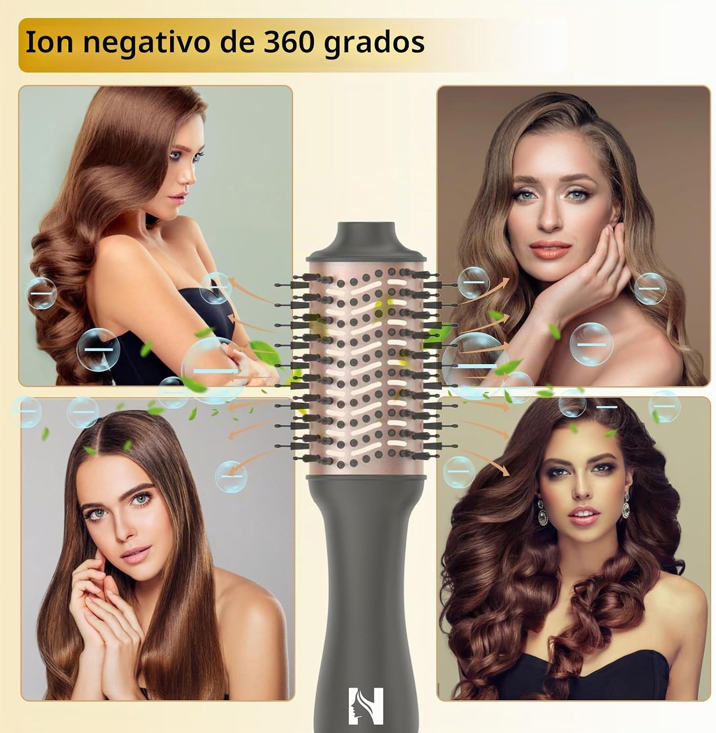 Nicebay Cepillo secador de pelo, cepillo secador de pelo para mujer...