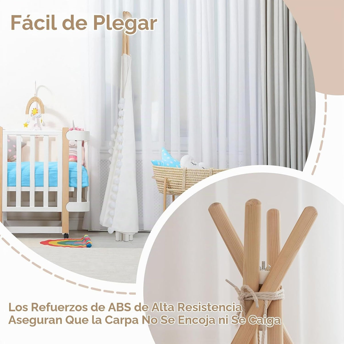 WIRHAO - Tienda de campaña tipi para niños con colchoneta acolchada...