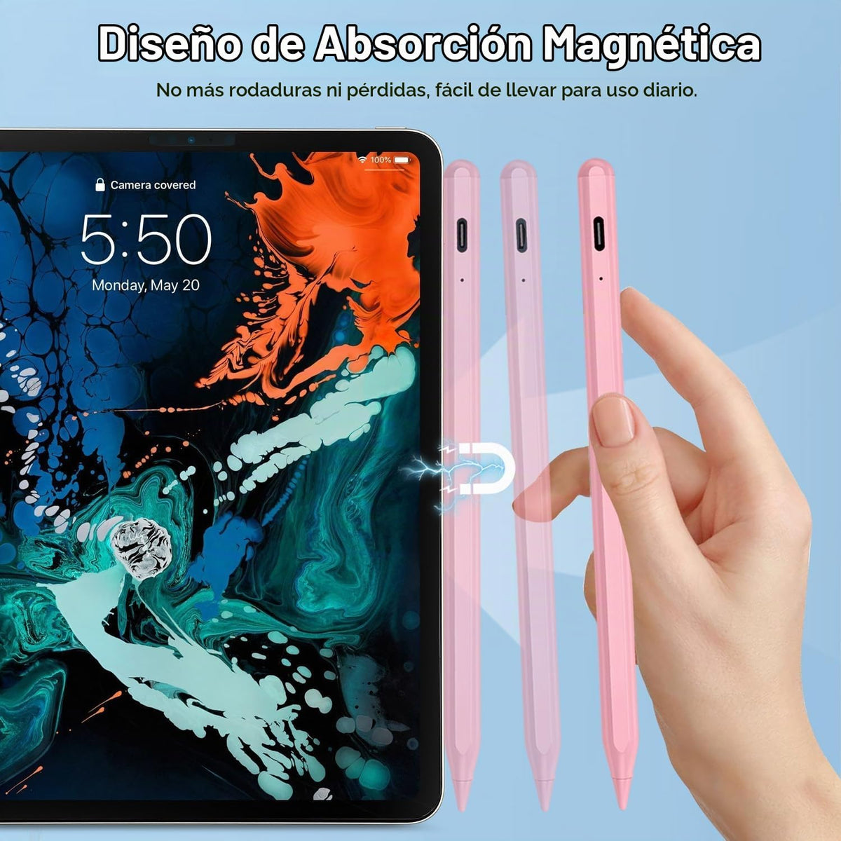 BLEBLE Lápiz capacitivo para iPad Apple: Carga rápida para Lápiz de...