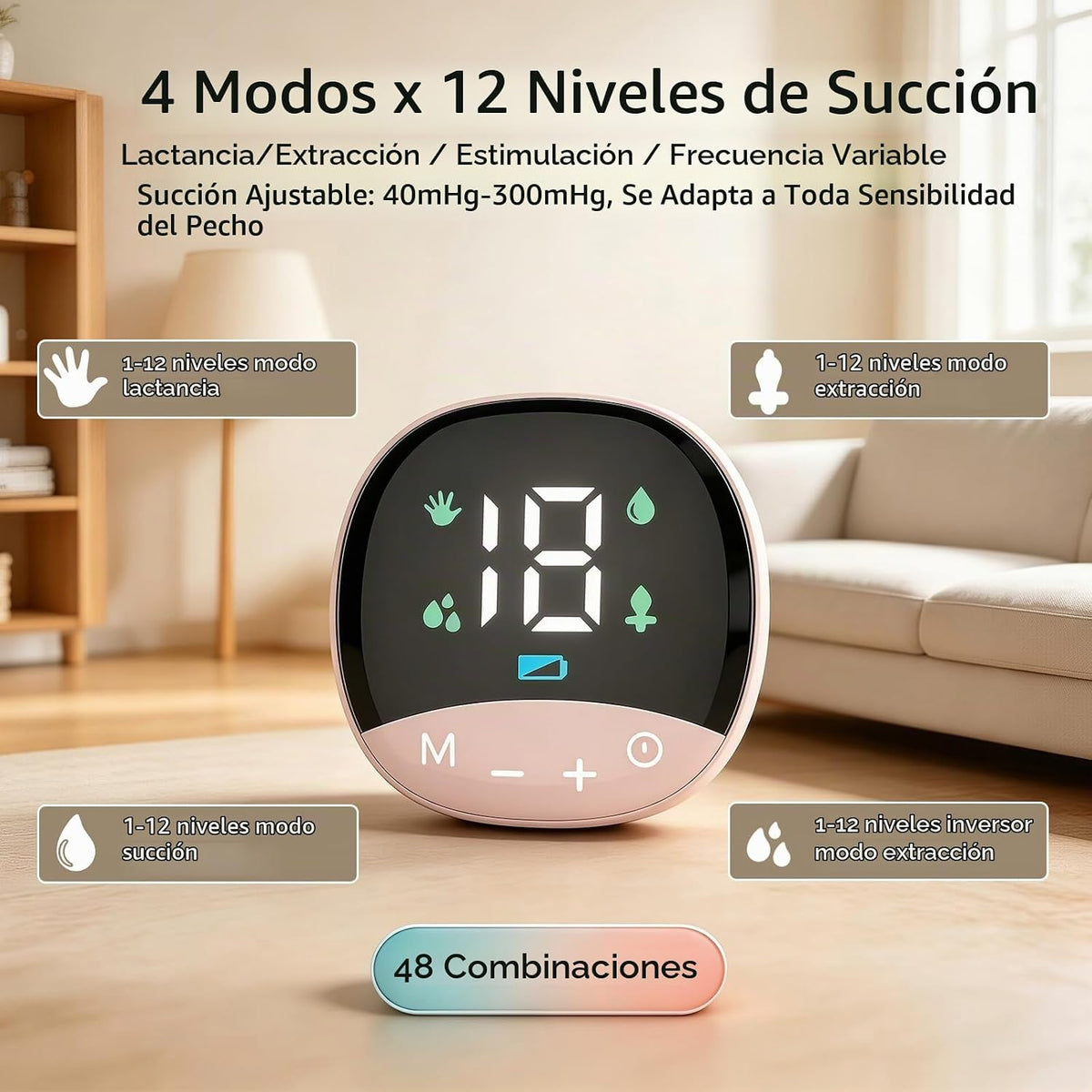 Curenoxium Extractor de leche eléctrico portátil - Bomba de lactanc...