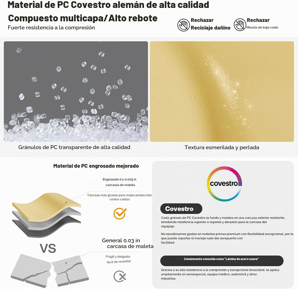 Maleta mixi con ruedas giratorias, maleta de viaje con marco de alu...