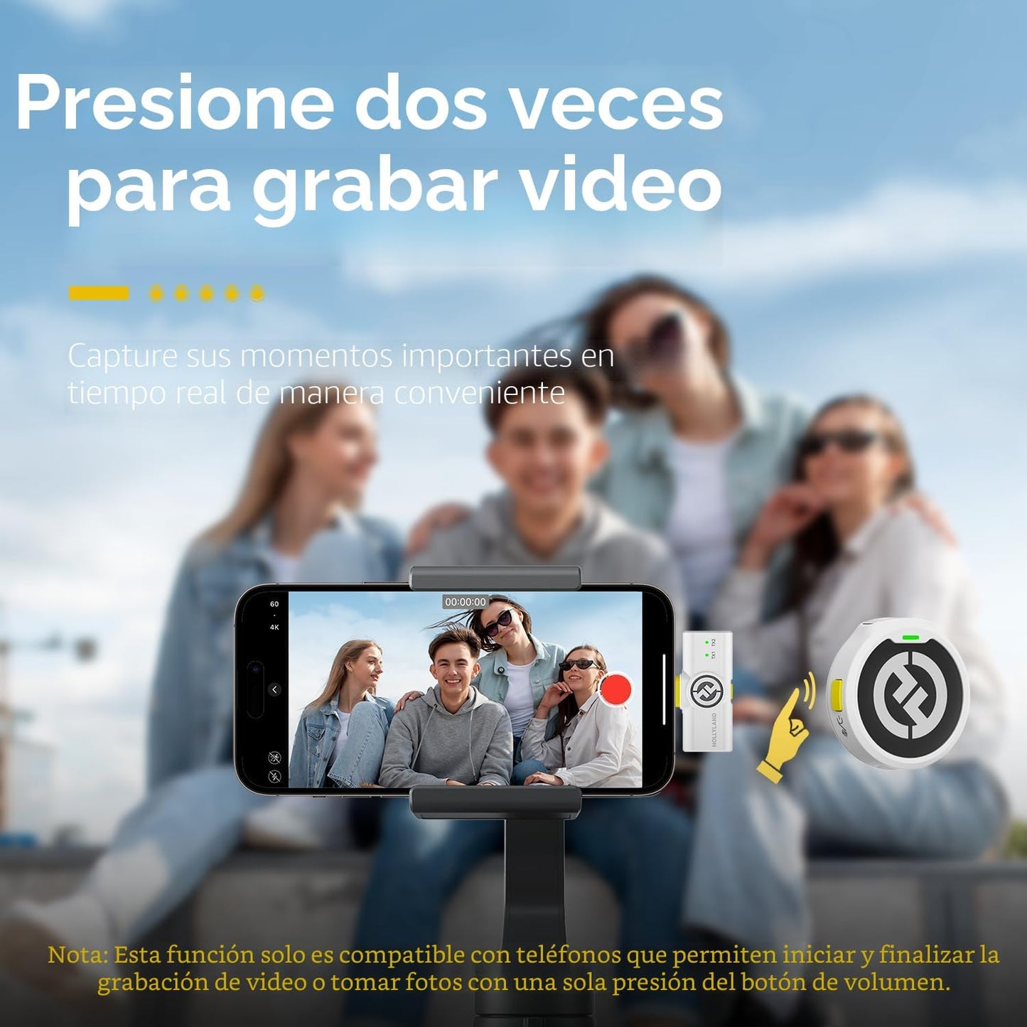 Micrófono lavalier inalámbrico Hollyland Lark M2 para iPhone\/Andro...