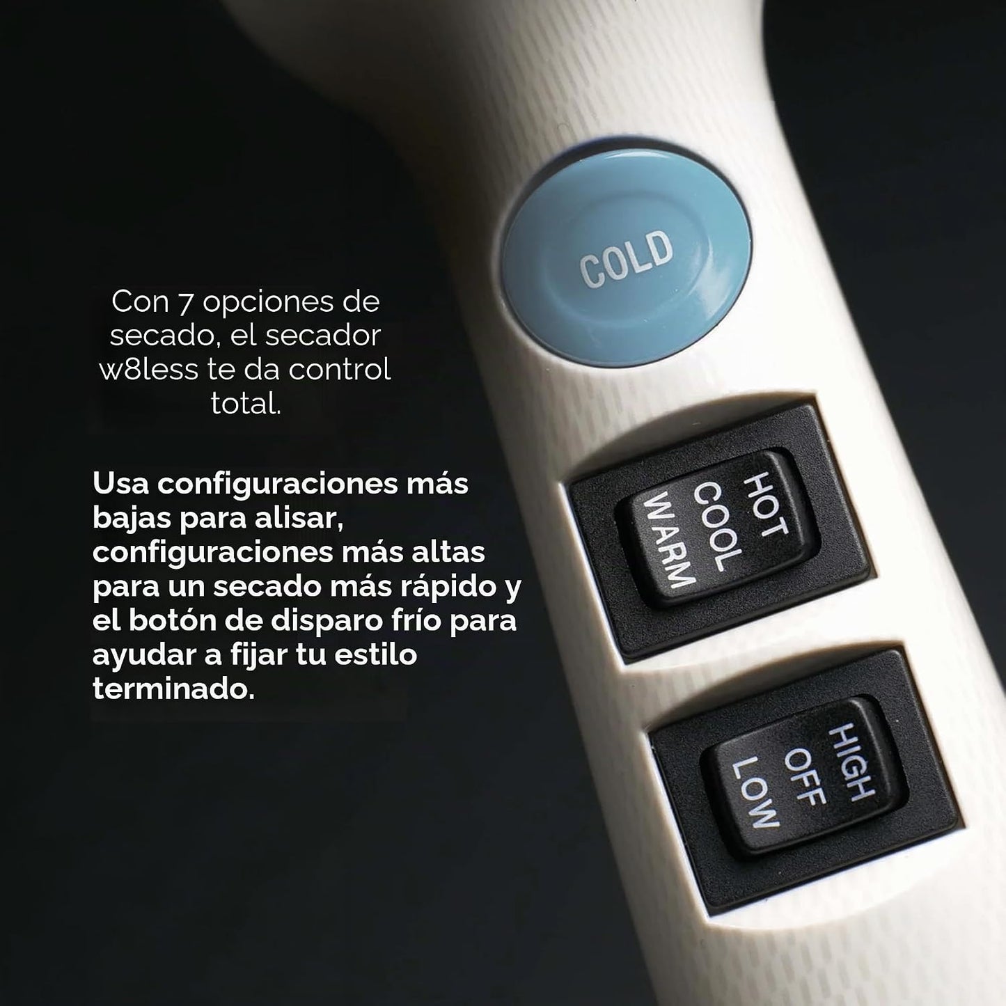 RUSK Engineering W8less - Secador profesional de 2000 W, 7 ajustes...