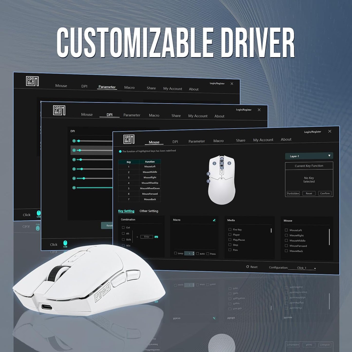 EPOMAKER x Aula F75 Junta Teclado Mecánico+Click Gaming Mouse Inalá...