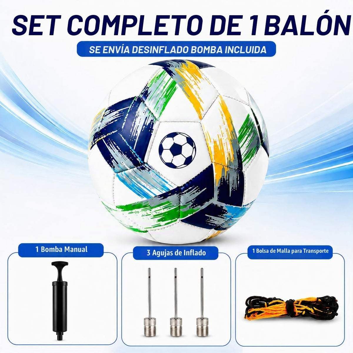 Innotoys Balón de fútbol tamaño 5, tamaño 4, tamaño 3, desinflado,...