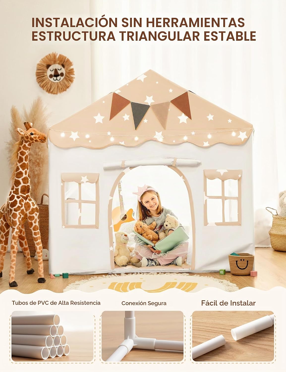 besrey Tienda de campaña para niños 2 en 1 con alfombrilla acolchad...