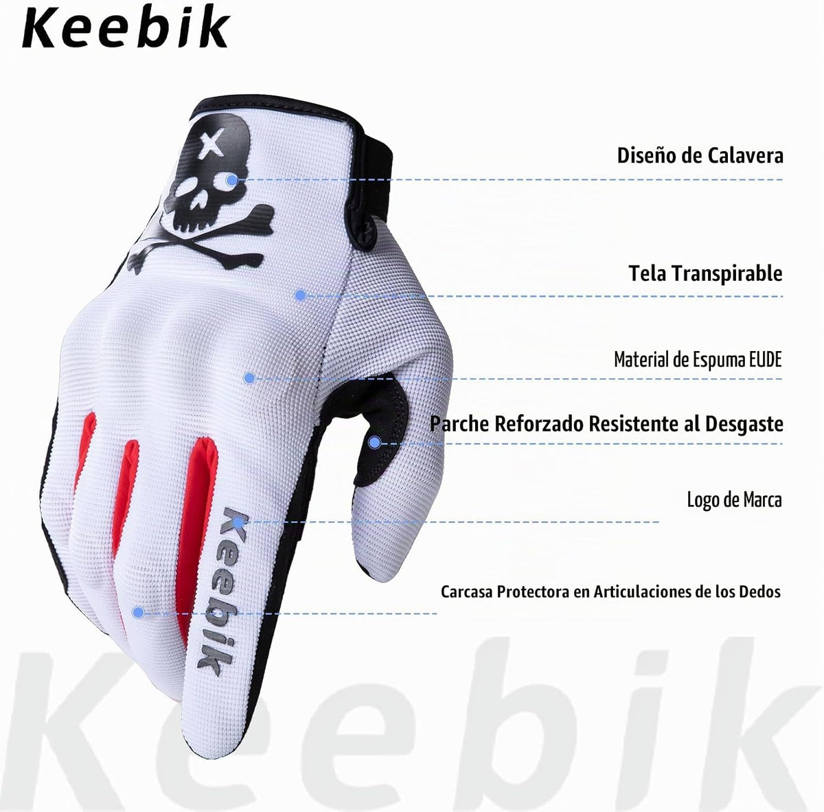 Keebik Guantes de motocicleta para hombres y mujeres, guantes de mo...