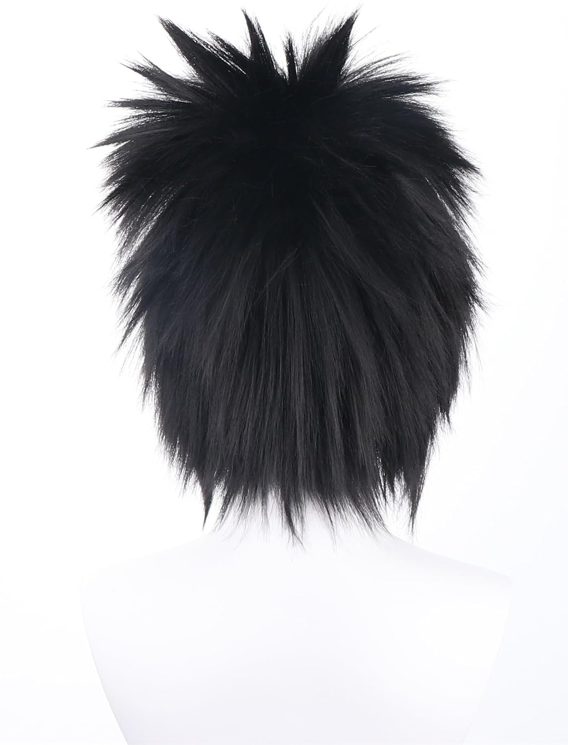COSPLAZA Peluca de disfraz de anime con puntas cortas negras con fl...