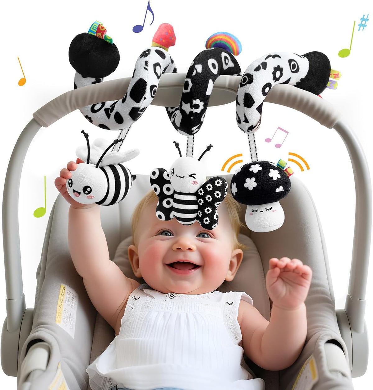 Zendstanding Juguetes en Espiral para Asiento de Coche para Bebés,...
