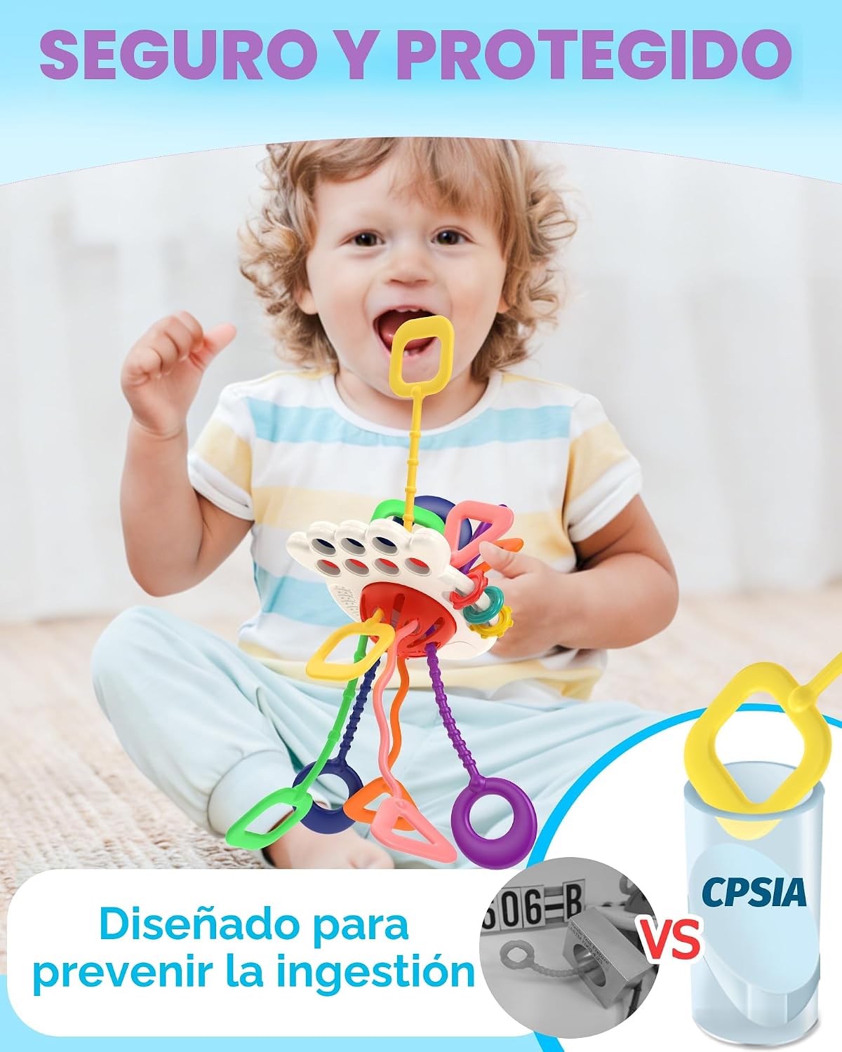 Juguetes Montessori sensoriales para bebés de 6 a 12 a 18 meses, ju...