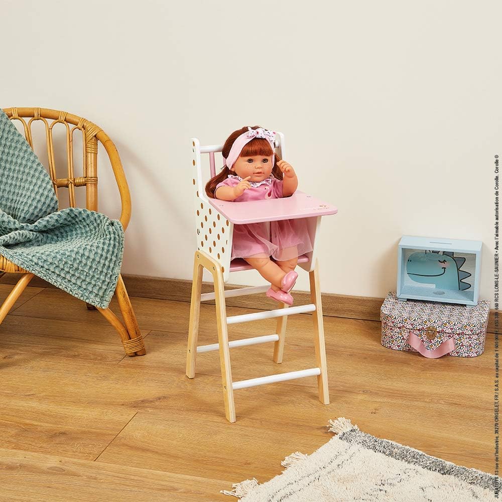Janod - Silla alta Candy Chic de madera para muñecas de bebé a part...