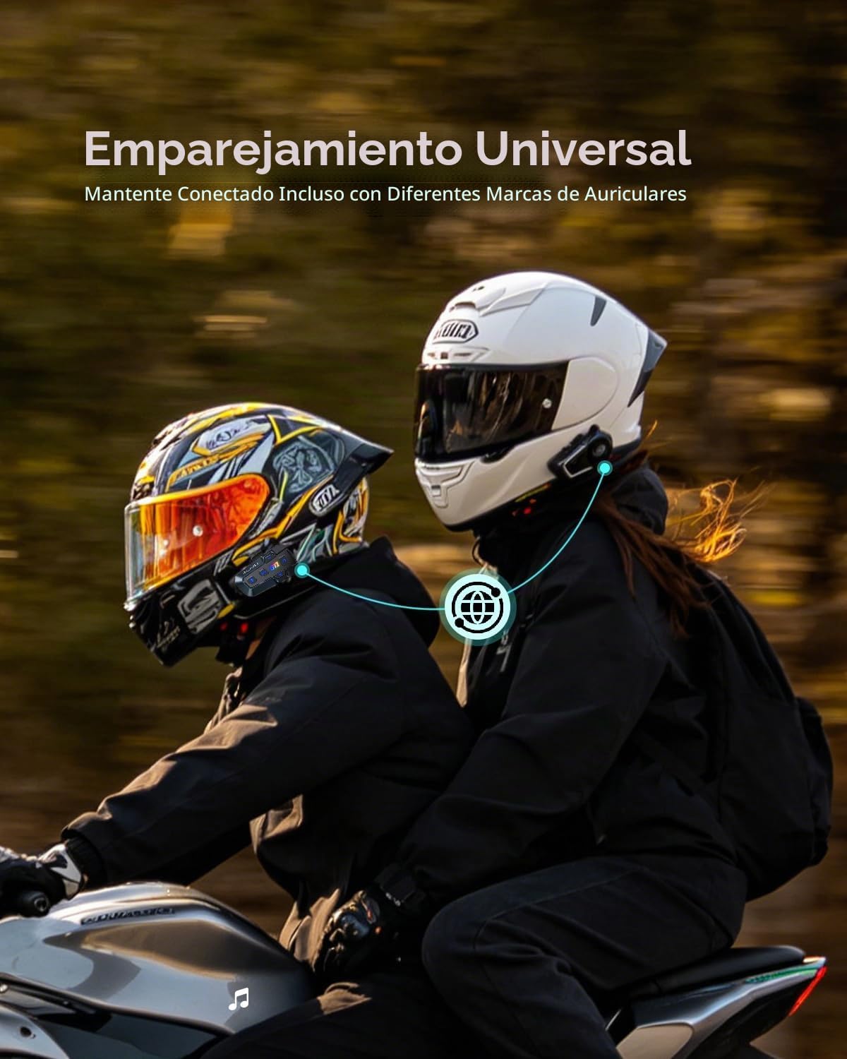 BLAISE Auriculares Bluetooth GT1 para motocicleta con sonido estére...