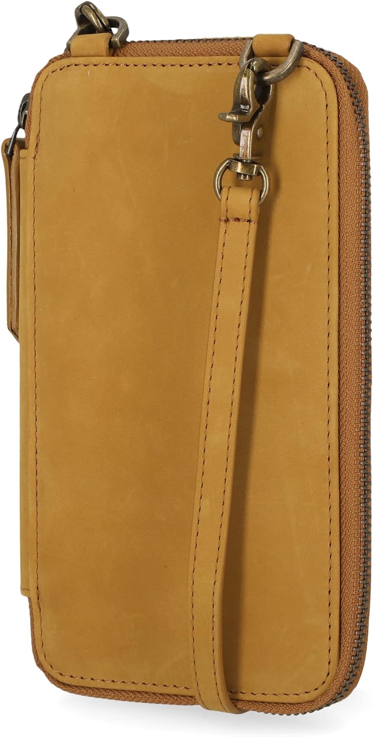 Timberland - Bolso cruzado de cuero RFID para teléfono de mujer