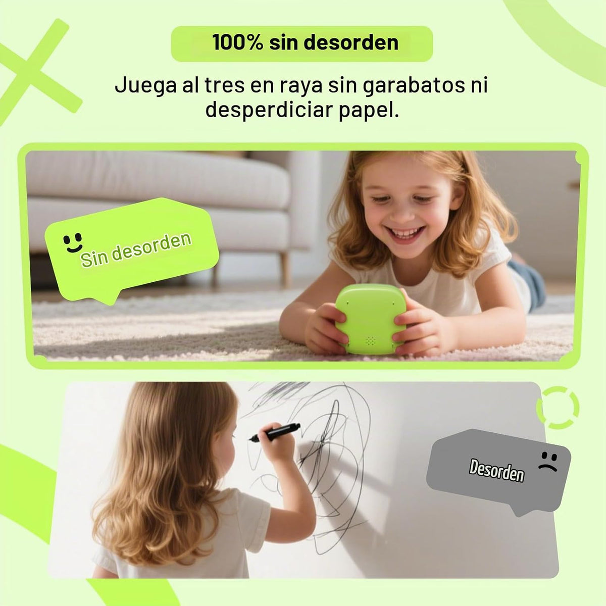 BearHonie Juego de Tic Tac Toe, juegos de viaje para niños con modo...