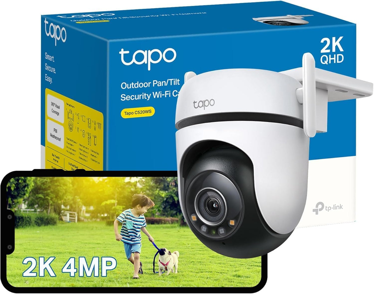 TP-Link Tapo Cámara de Seguridad Wi-Fi para Exteriores 2K QHD con P...