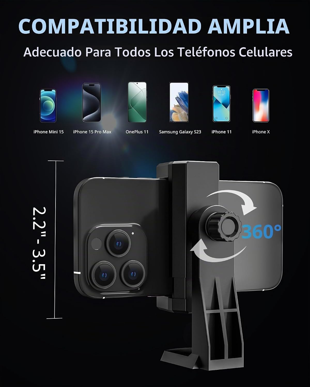 UBeesize Trípode de Luz de Anillo LED Pro con Soporte para Teléfono...