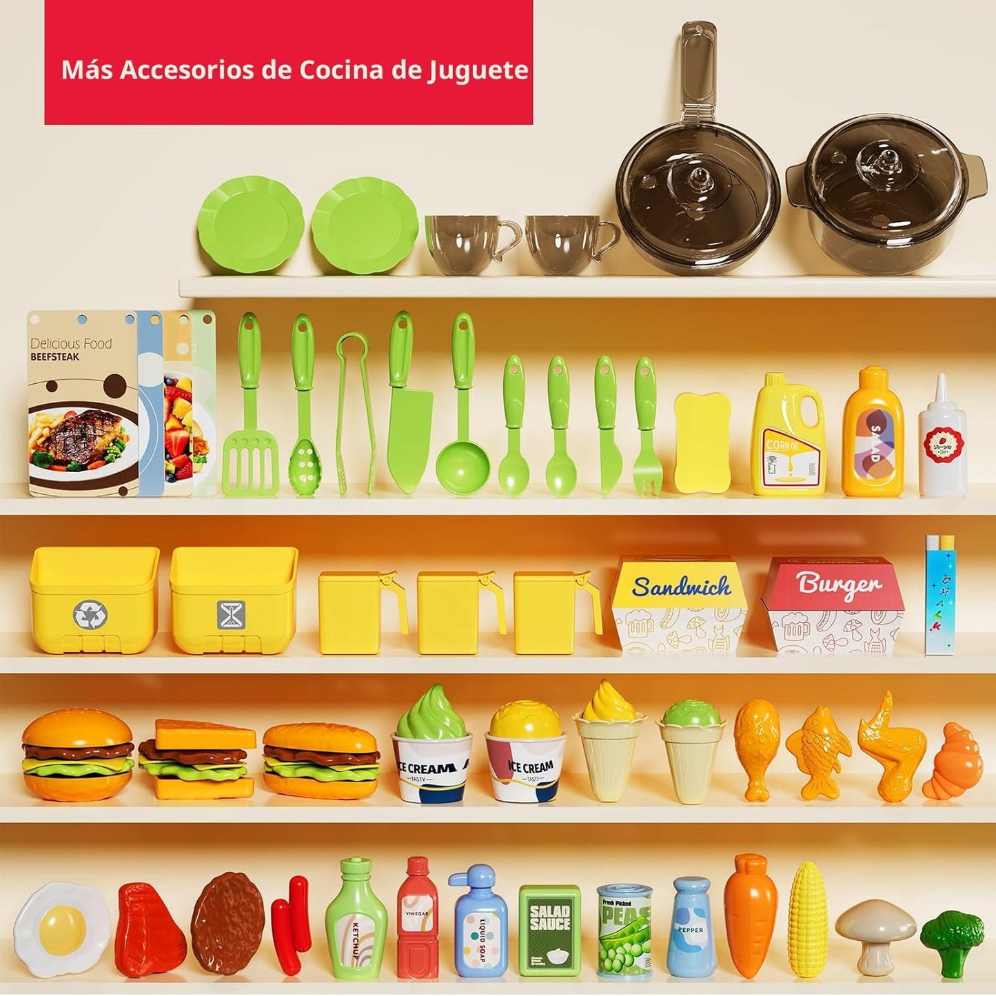 Pupu Pig Play Kitchen, Juguetes para niños, Juego de cocina para ni...