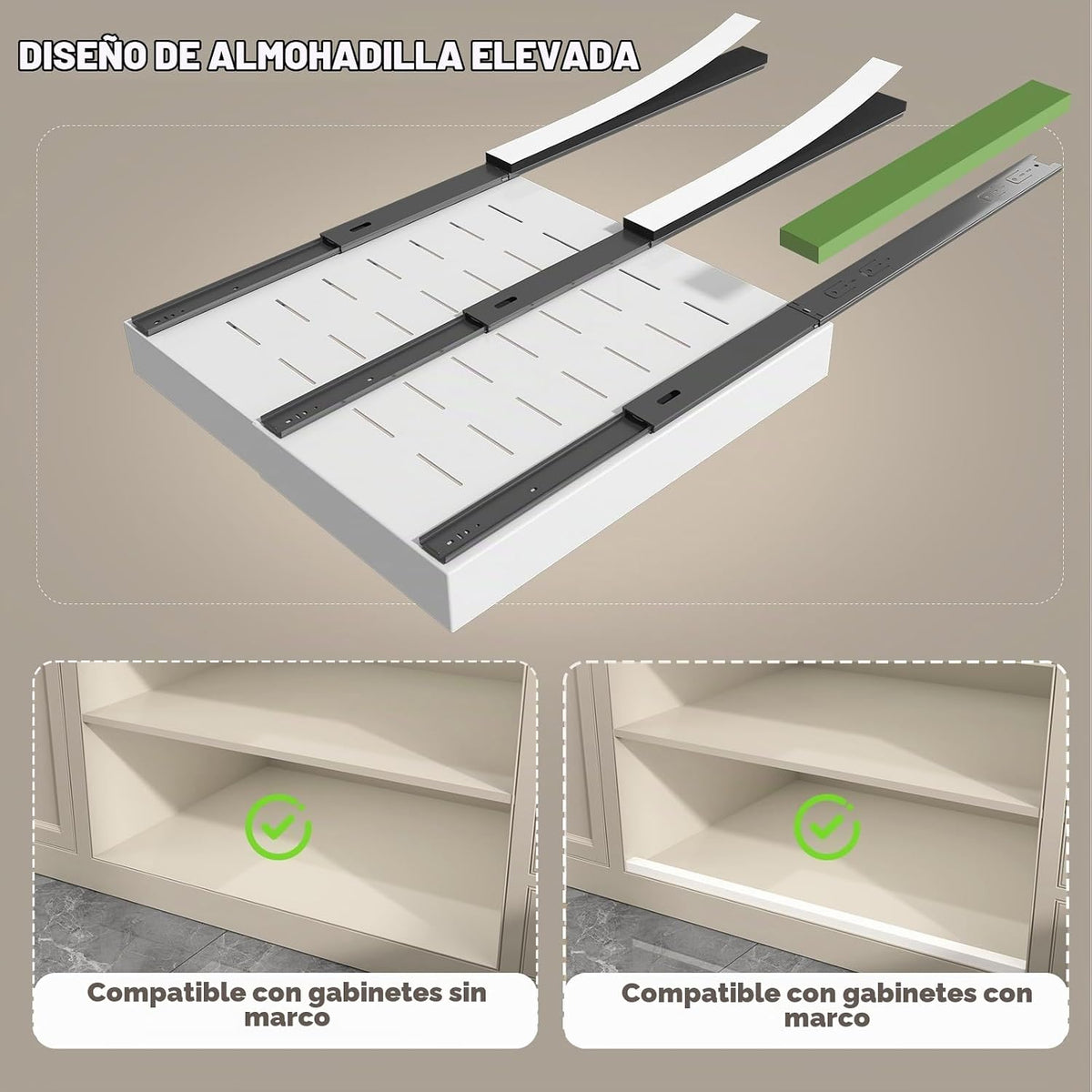 Seinloes Paquete de 4 Organizadores Extraíbles para Gabinete 22"...