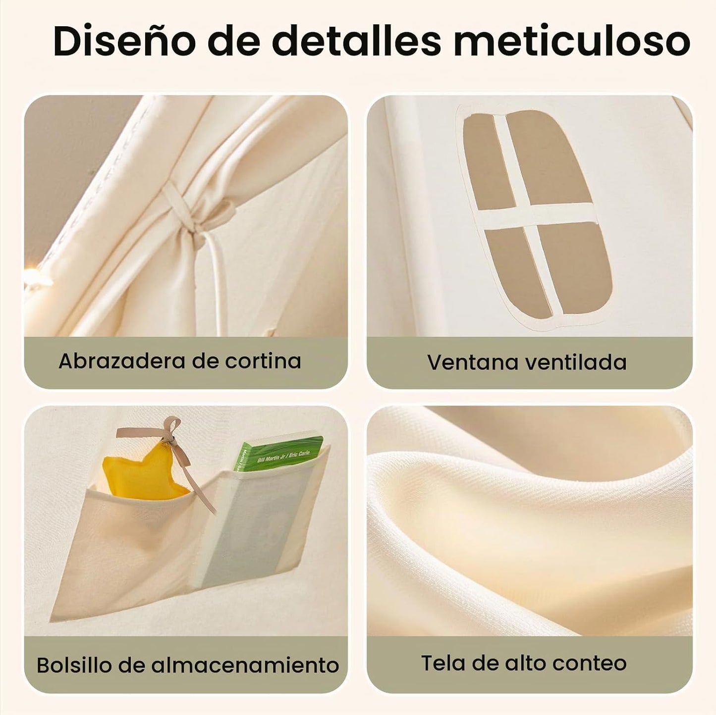 Tiny Land Tienda de campaña tipi para niños con luces de estrella,...