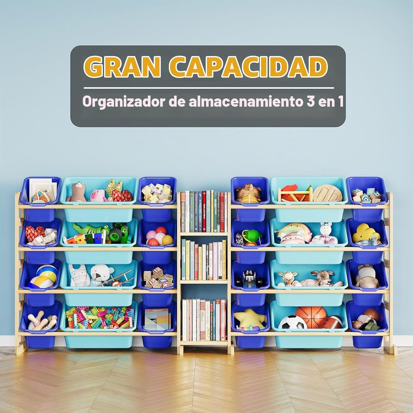 SpaceAid Organizador grande de almacenamiento de juguetes con 24 co...