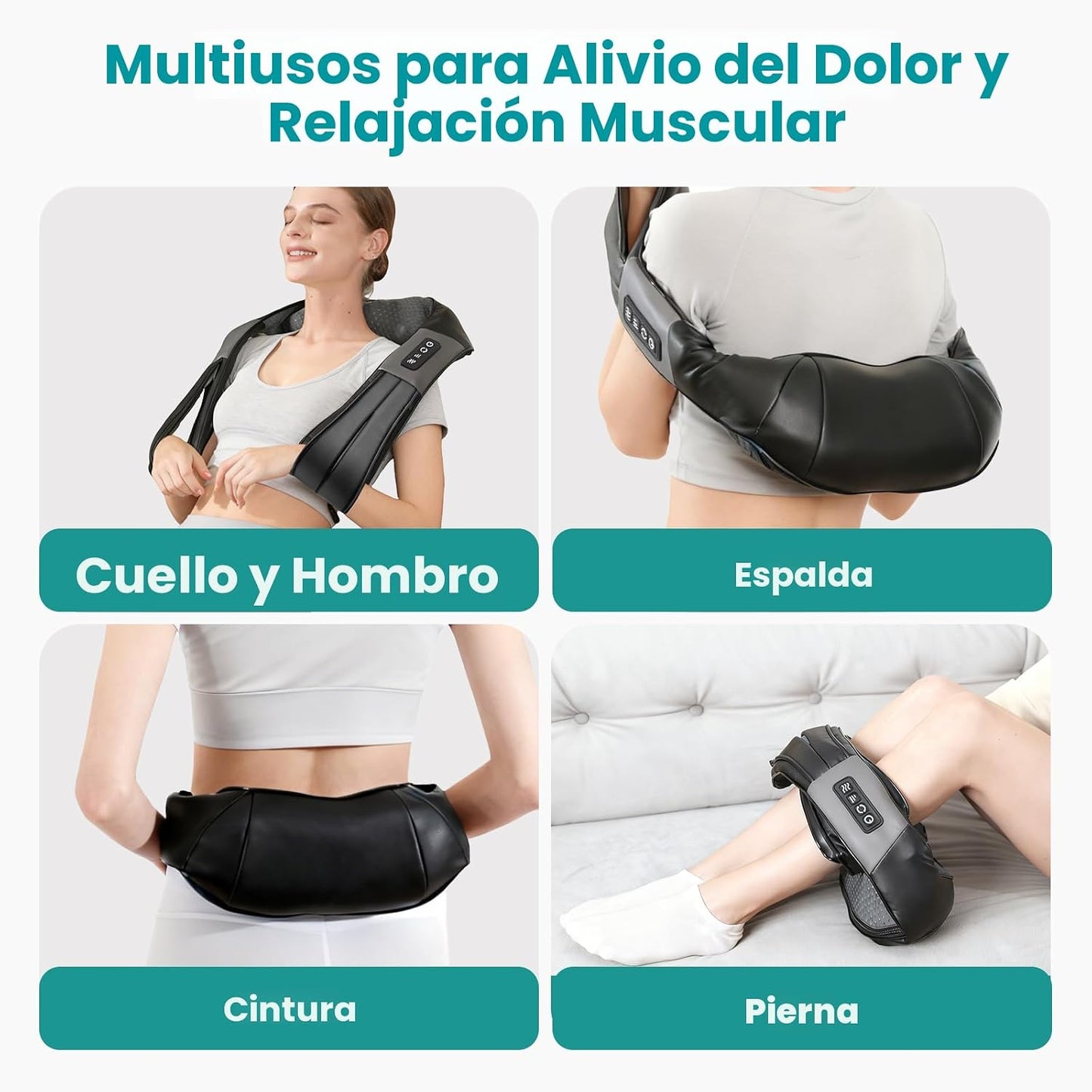 Nekteck Masajeador de Cuello para Alivio del Dolor de Tejido Profun...