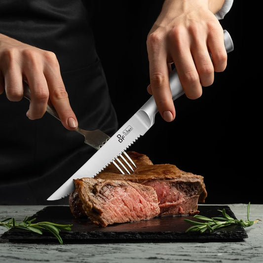 Juego de cuchillos para carne DDF iohEF, juego de 6 cuchillos para...