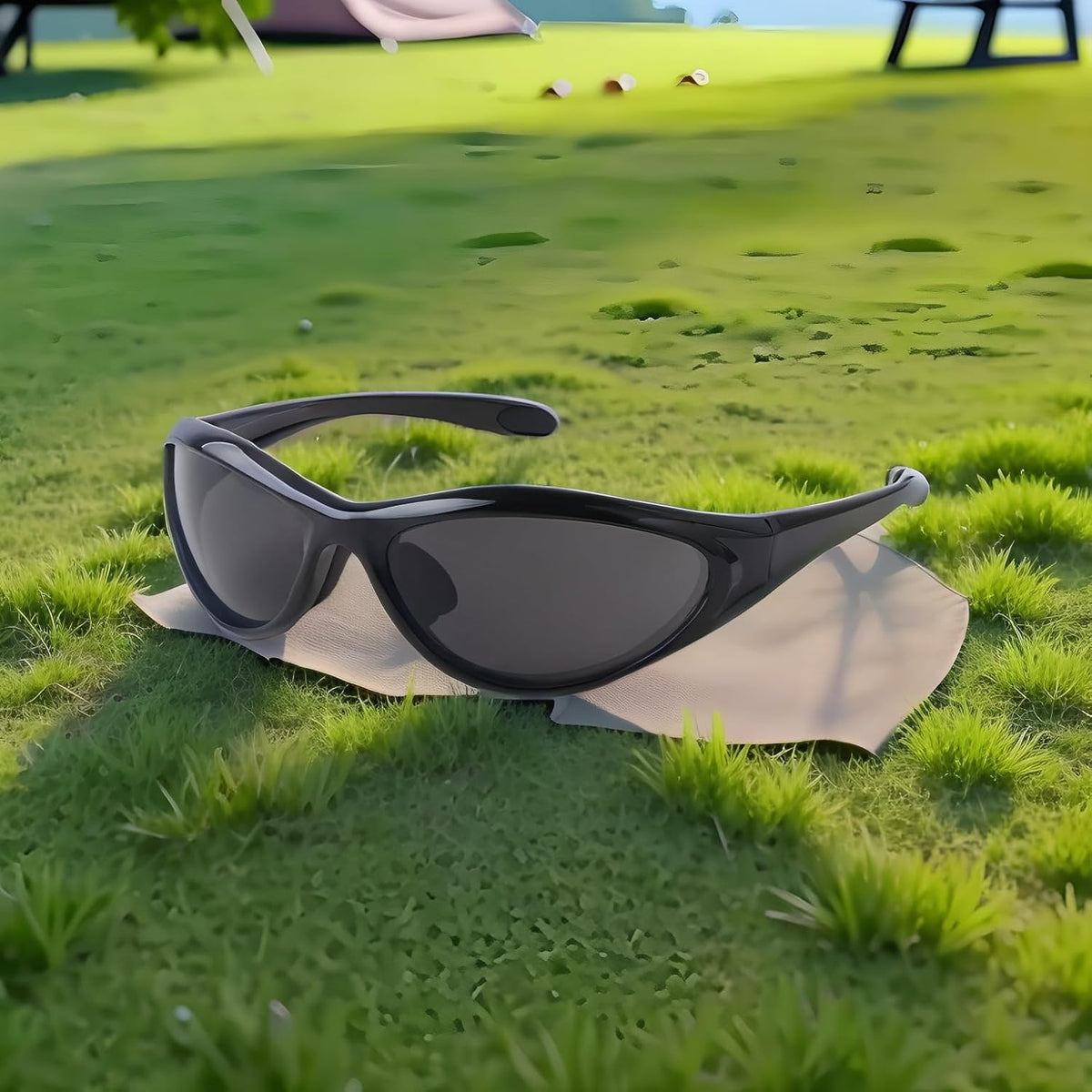 ADE WU Gafas de sol Y2K Rave de moda envolventes gafas de sol depor...