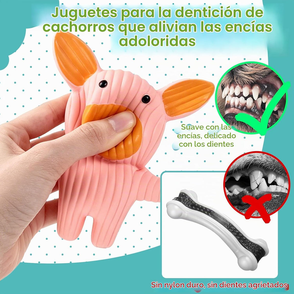 LECHONG Paquete de 5 juguetes de látex para perros pequeños, juguet...