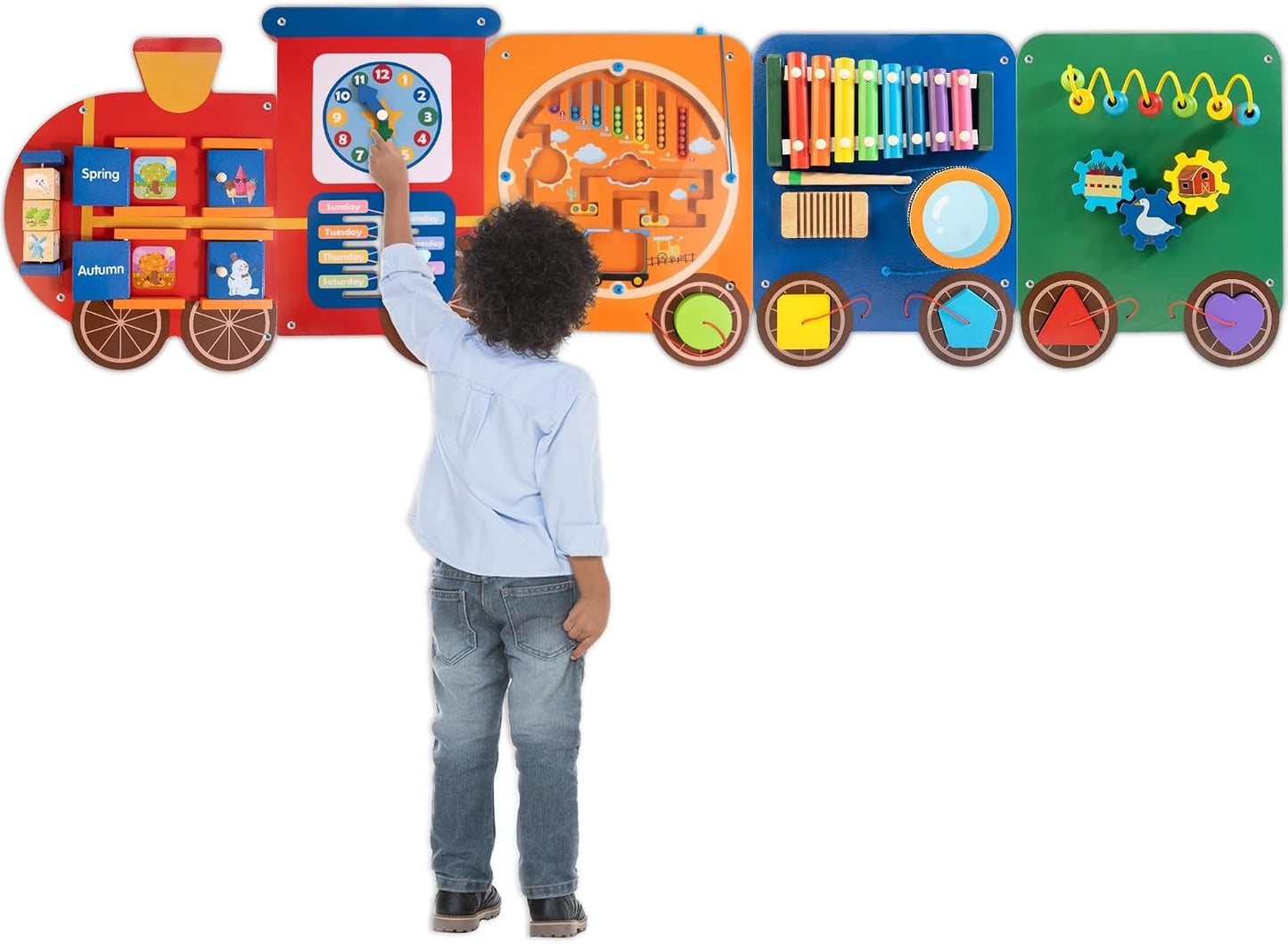 Paneles de pared con actividades de tren | Panel de pared sensorial...