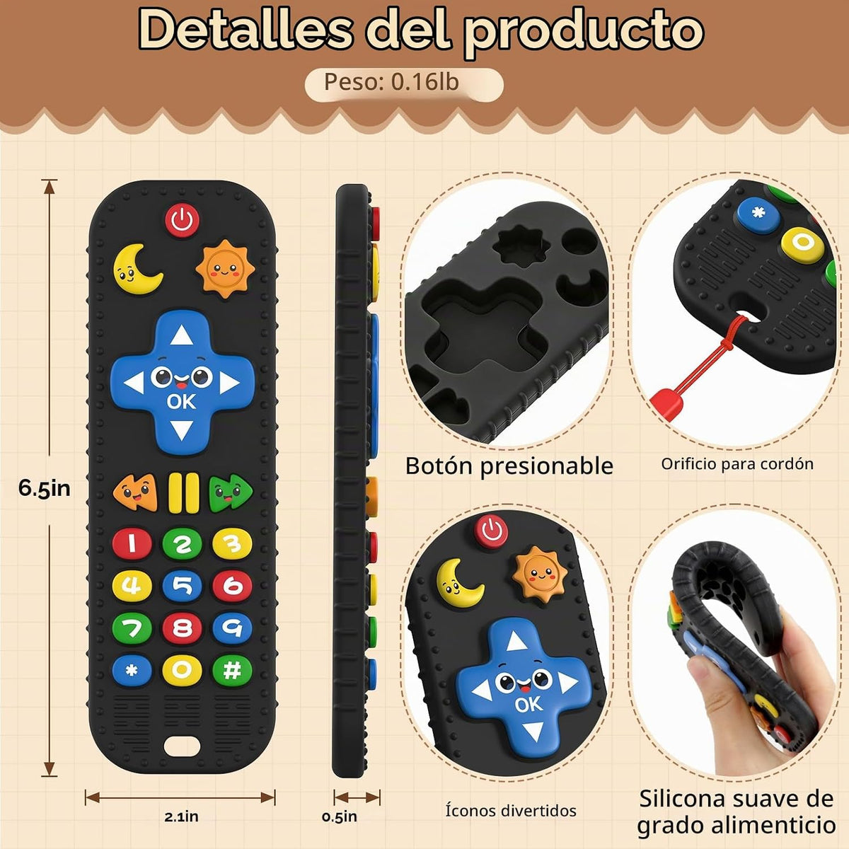 Juguetes de dentición para bebés de silicona para bebés de más de 3...