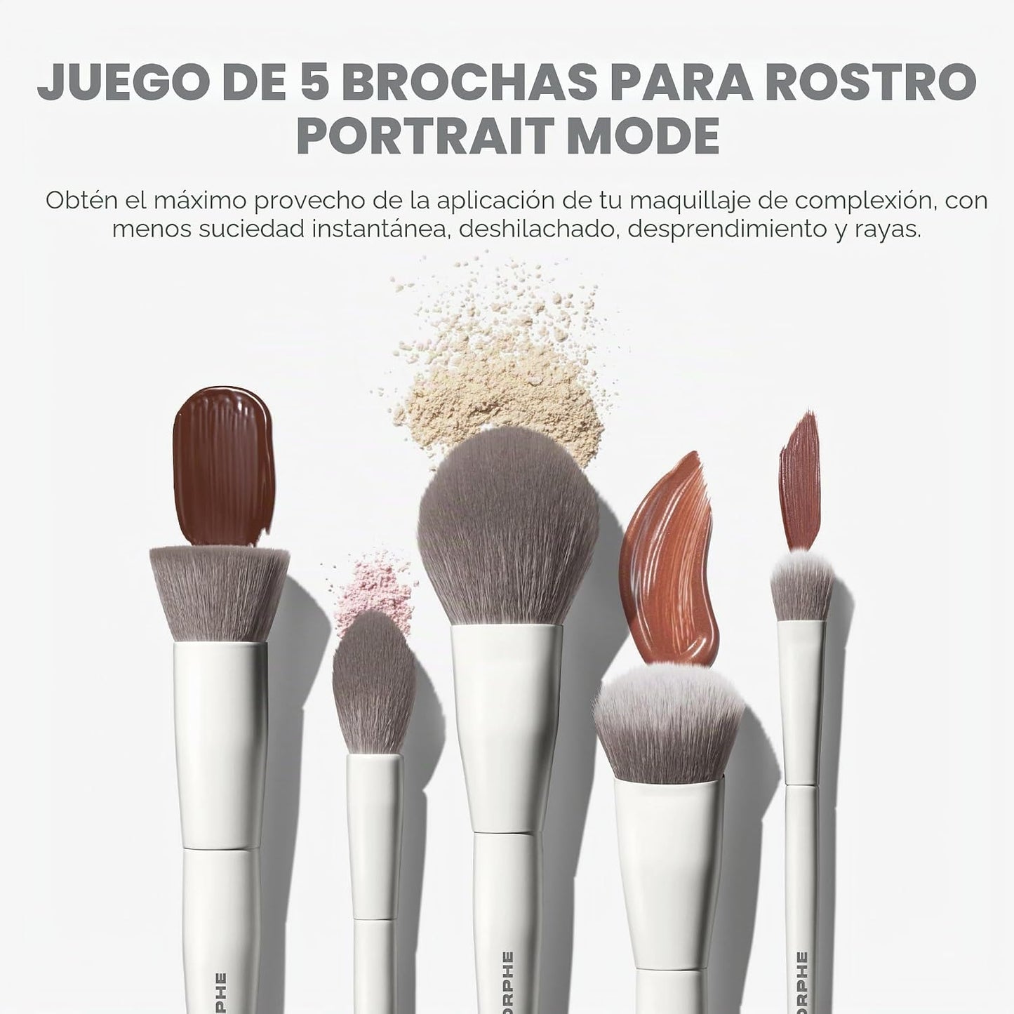 Morphe Portrait Mode - Juego de 5 brochas de maquillaje profesional...