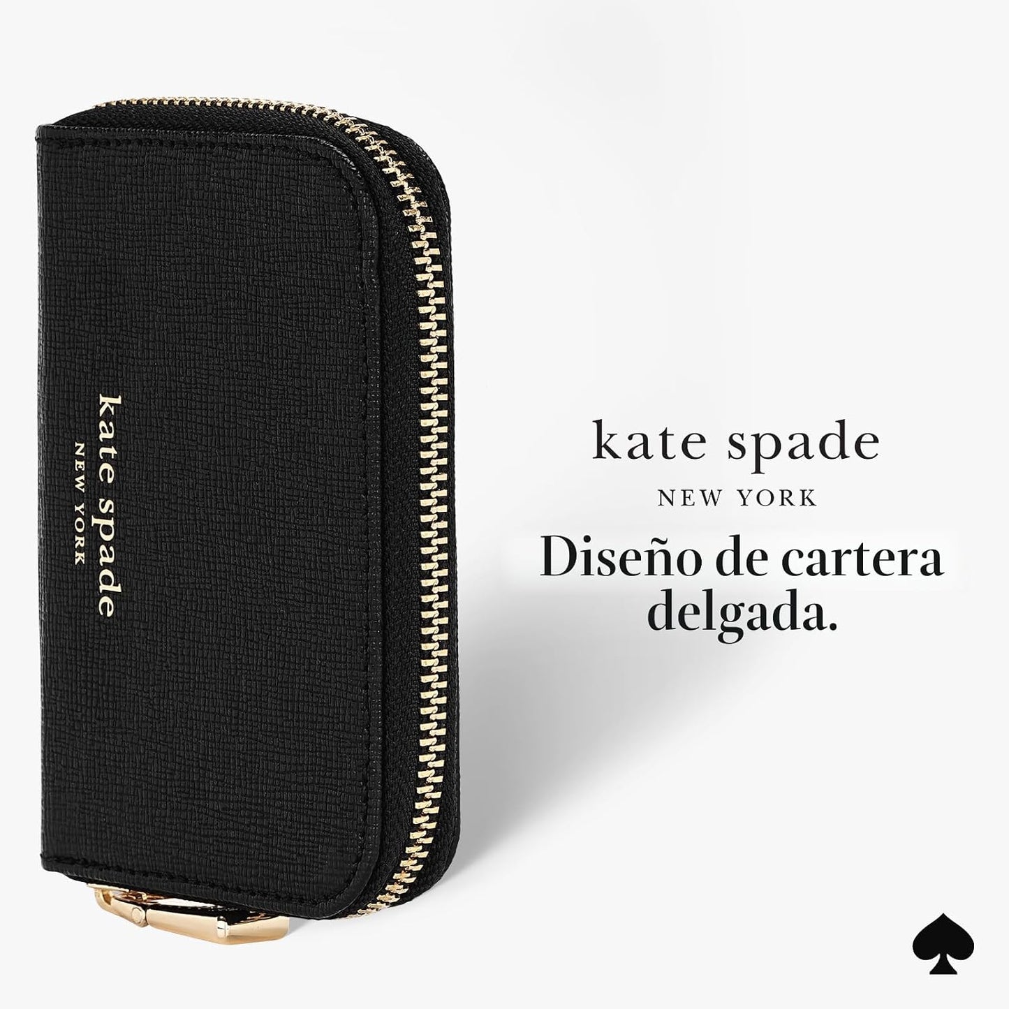 kate spade new york Devin Zip - Tarjetero magnético, color negro |...