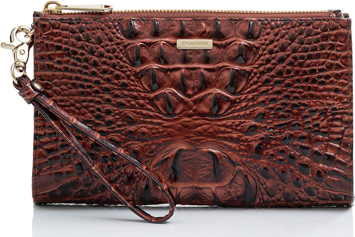 BRAHMIN Melbourne Daisy Clutch - Bolso de cuero - Interior forrado...