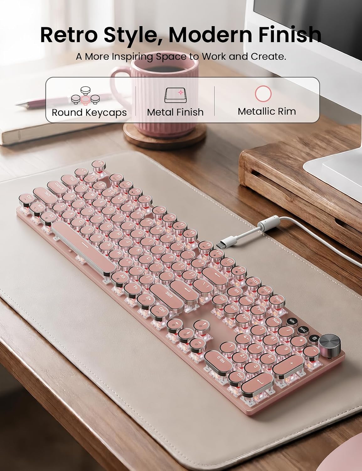 Sablute Combo de teclado mecánico inalámbrico y ratón, retroilumina...