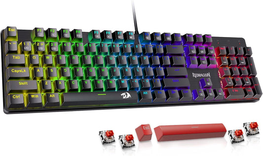 Redragon Teclado Mecánico para Juegos con Cable, 11 Modos Retroilum...