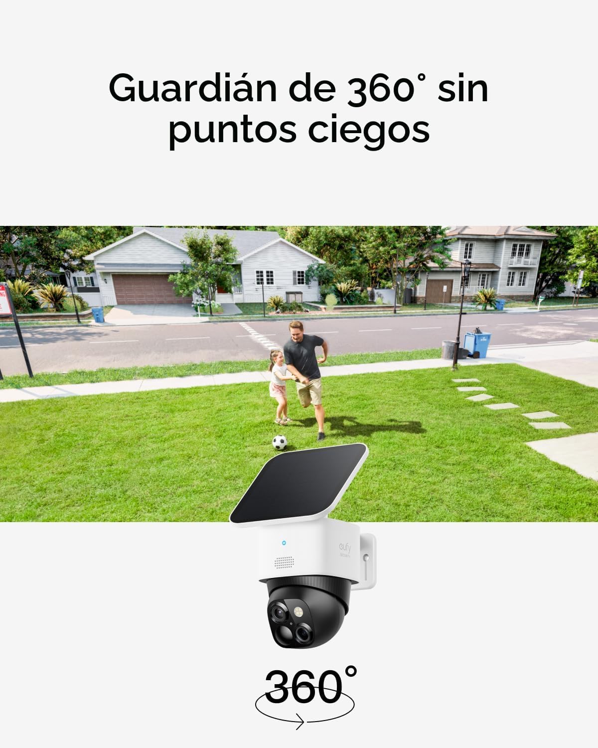 eufy Security SoloCam S340, cámara de seguridad solar de doble lent...