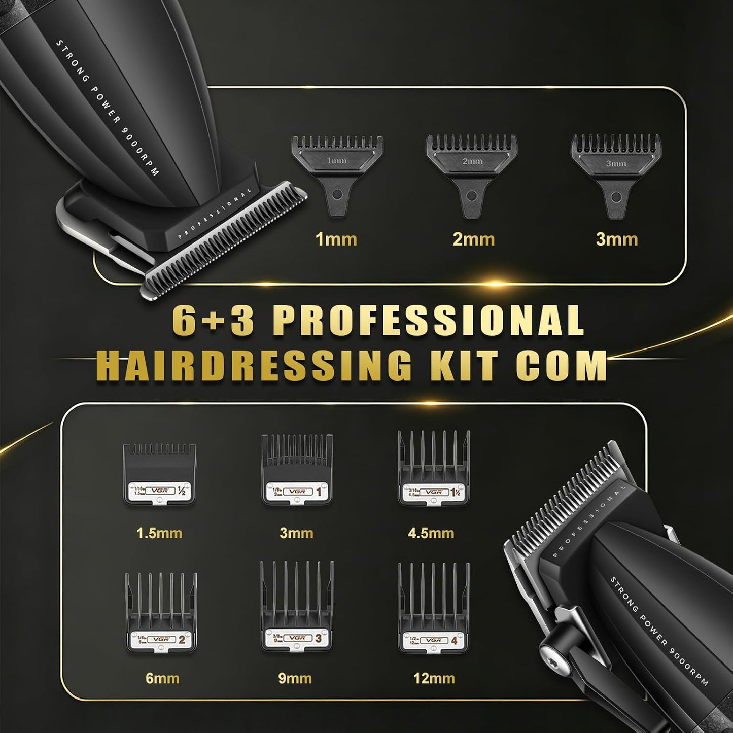 VGR 640 S4 Combo de peluquero profesional 4 en 1 para hombres, cort...