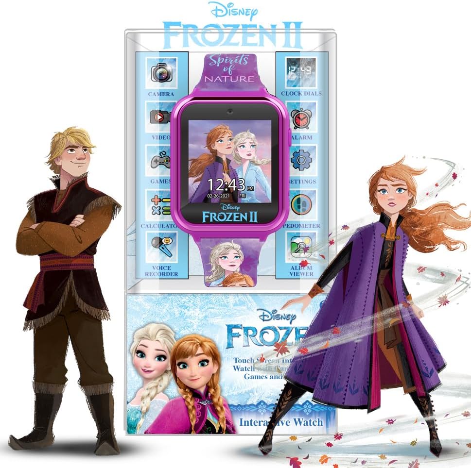 Accutime Reloj inteligente Disney Frozen para niños con cámara para...