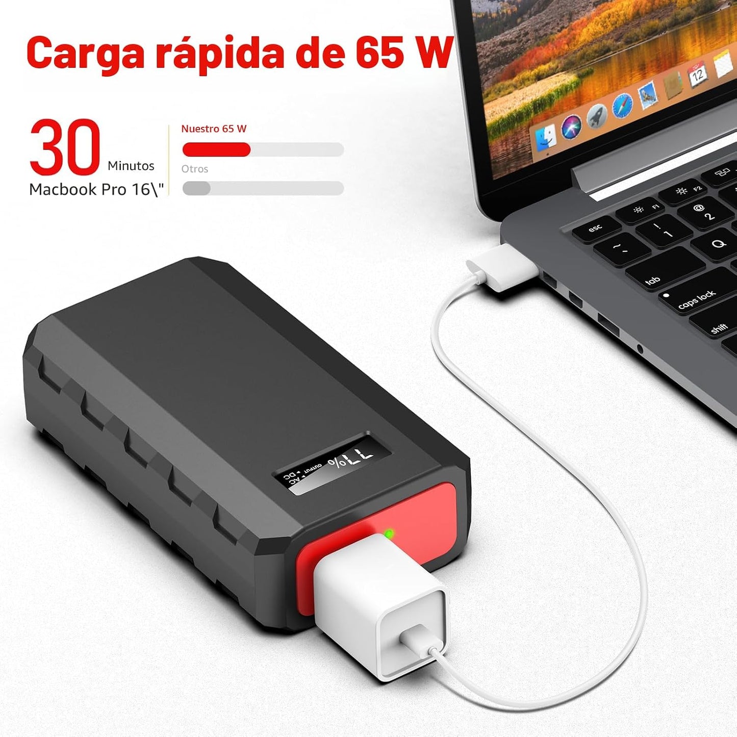 SinKeu Banco de energía portátil de 24000 mAh con salida de CA, car...