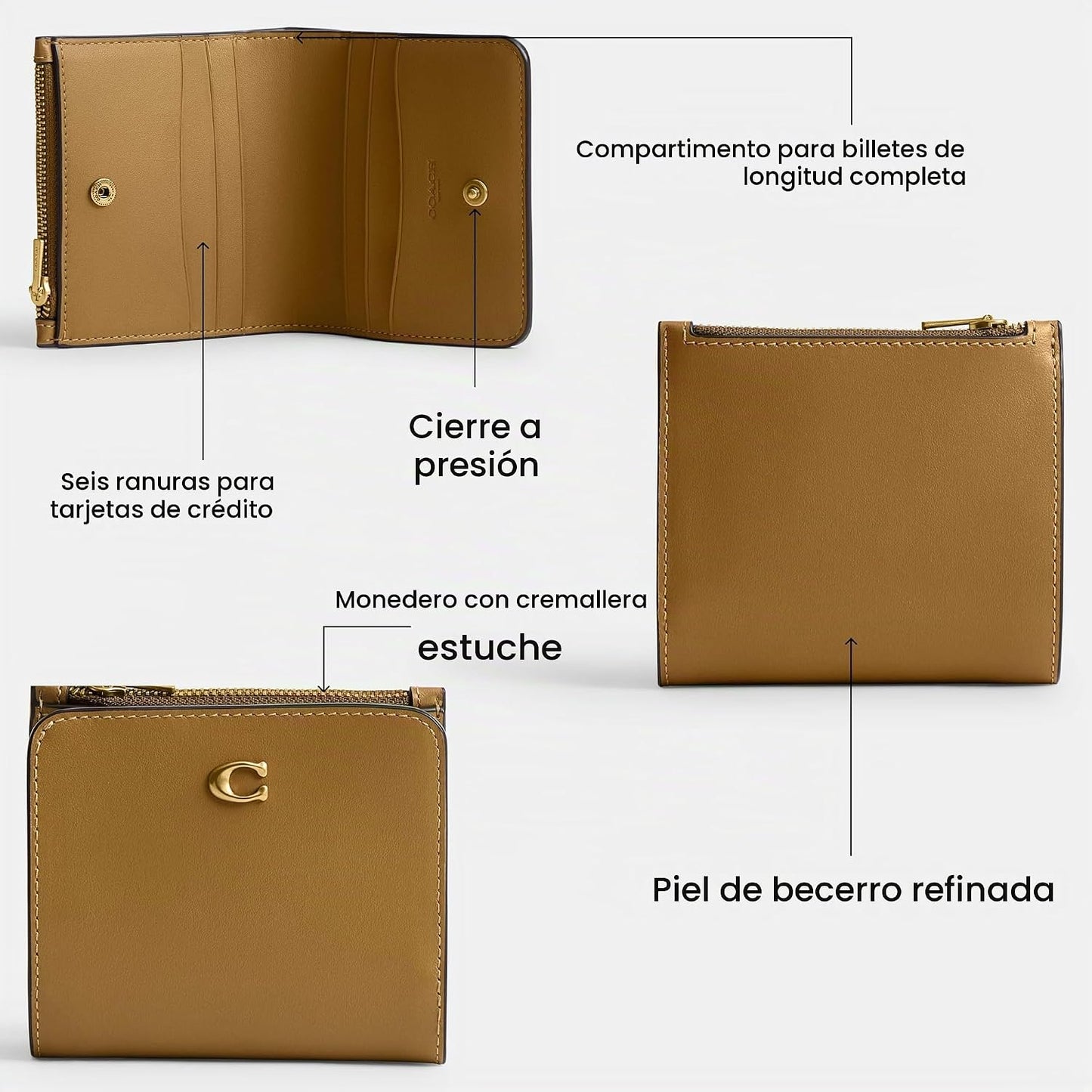 Cartera Billetera Esencial delgada con revestimiento de lona de la...