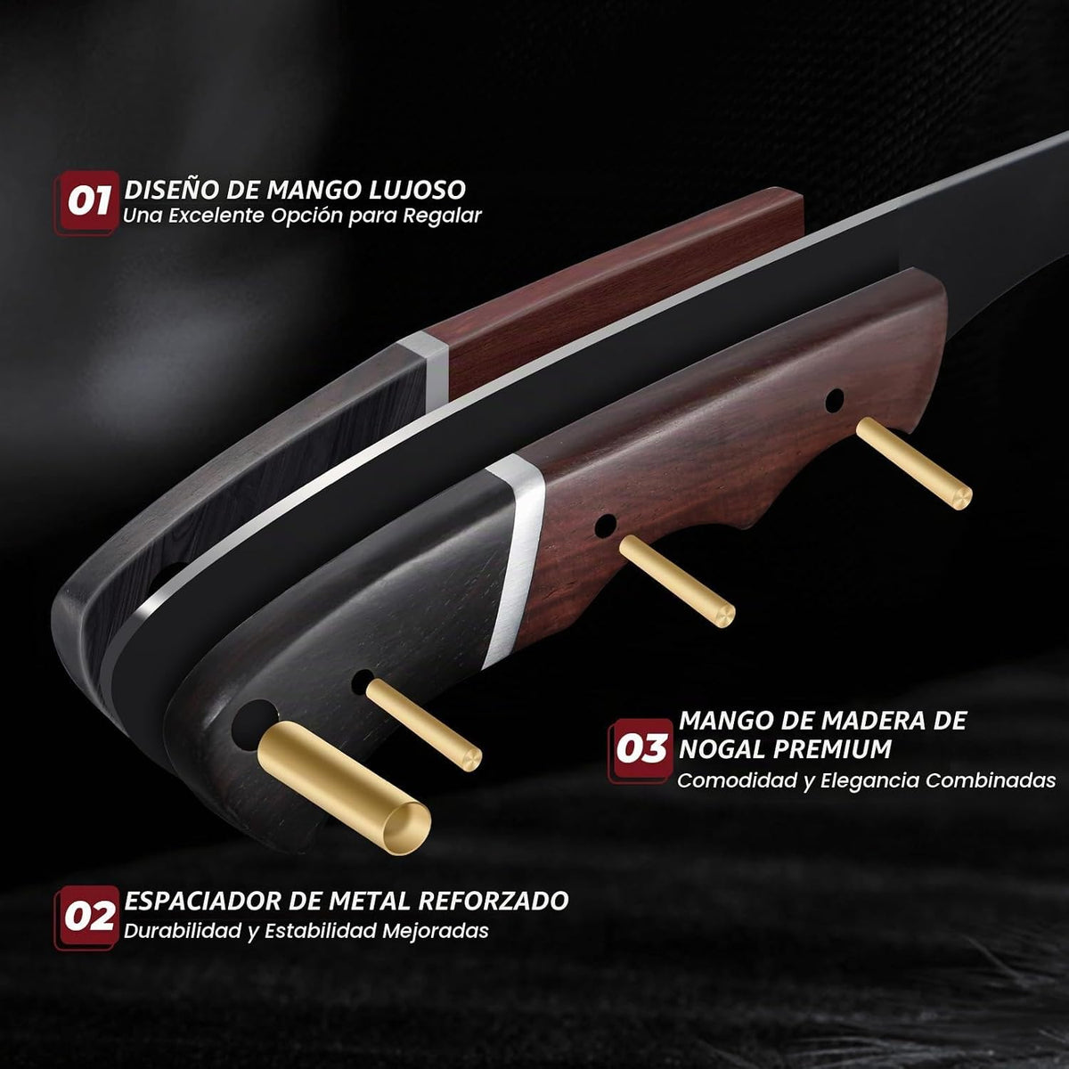 DRGSKL Cuchillo deshuesador de 7 pulgadas - Cuchillos de corte de p...