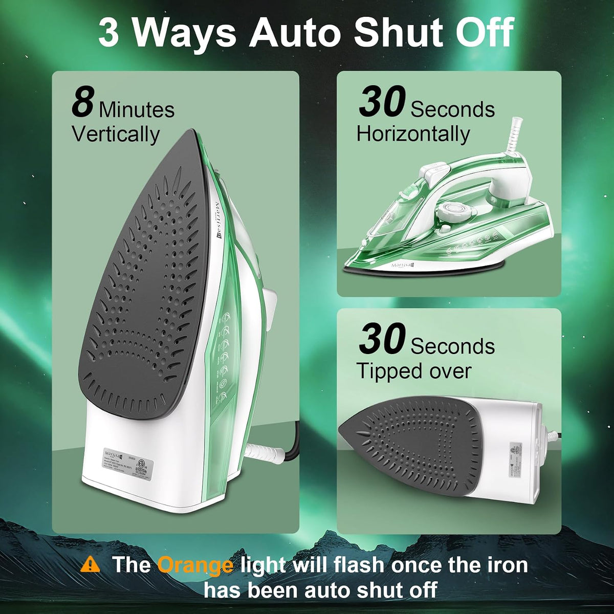 Martisan Steam Iron Lite, 1700 W, calentamiento rápido de 15 segund...