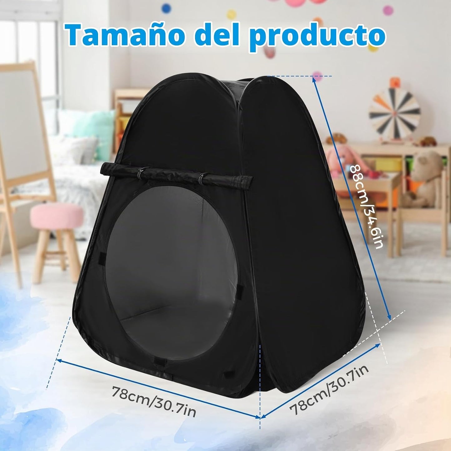 Tienda de campaña sensorial para niños 30.7 x 30.7 x 34.6 pulgadas...